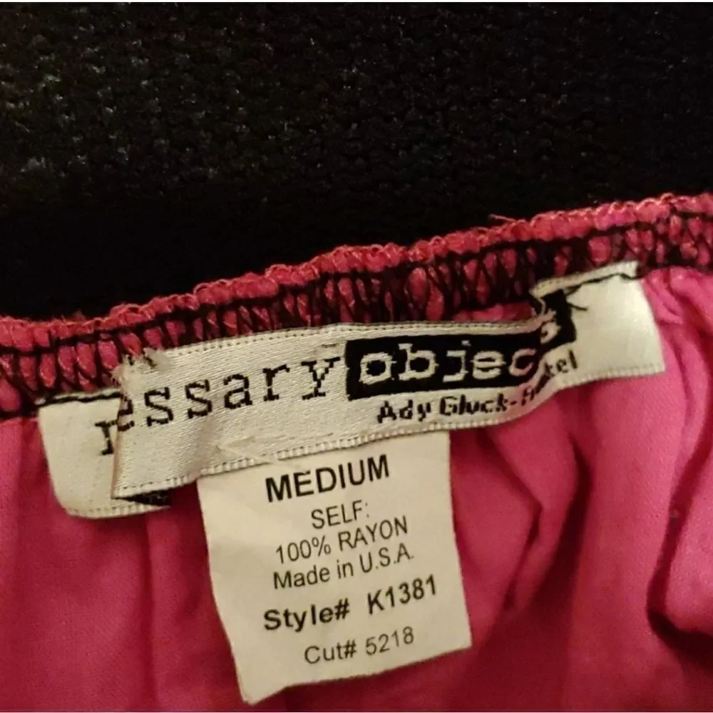 Very Nice Necessary Objects Pink / Black Eyelet Skirt Sz M